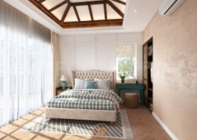 Phòng ngủ villa NovaWorld phong cách tropical